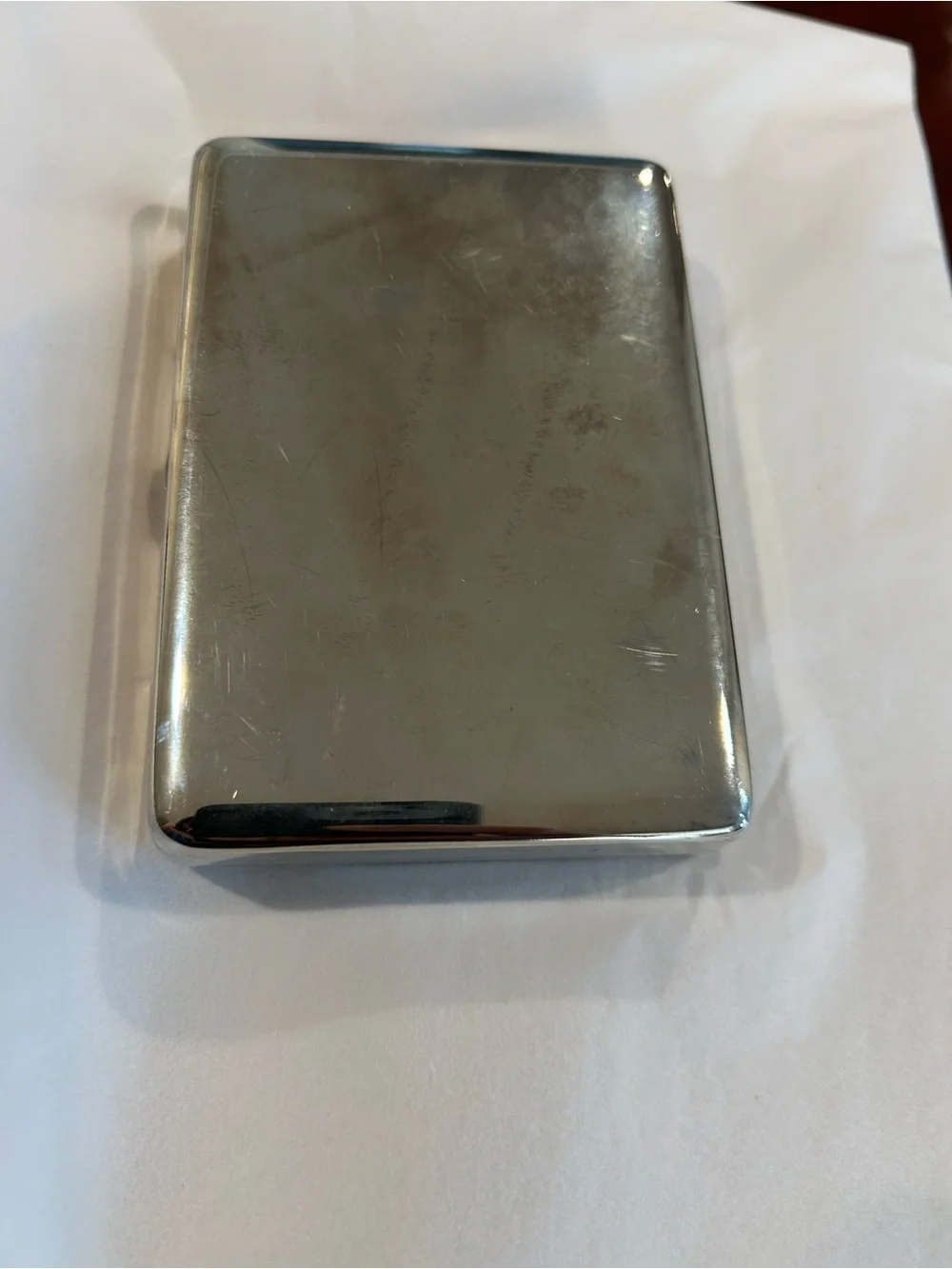 Silver Metal mirror and tissue - Classic Compact .